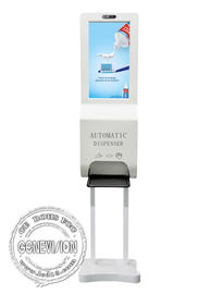 Signage de Digital de kiosque de caméra de détecteur de la température 21,5 pouces avec le distributeur désinfectant d'alcool de gel d'aseptisant de main