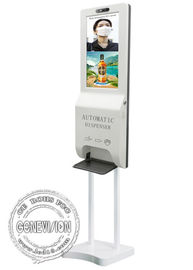 Signage de Digital de kiosque de caméra de détecteur de la température 21,5 pouces avec le distributeur désinfectant d'alcool de gel d'aseptisant de main
